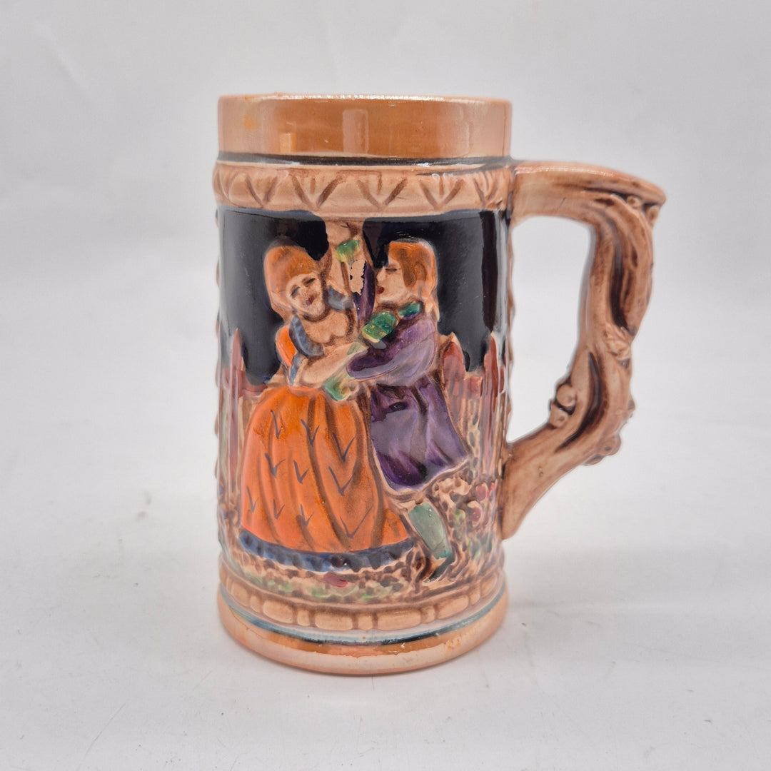 Retro keramisk ölsejdel med tysk landskapsscen