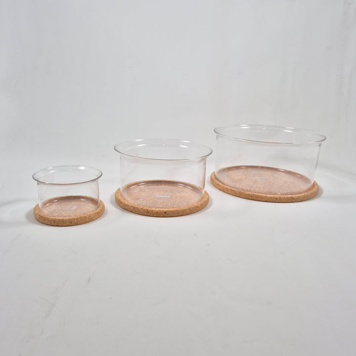 Eleganta glasfat med korkbotten från Bodum