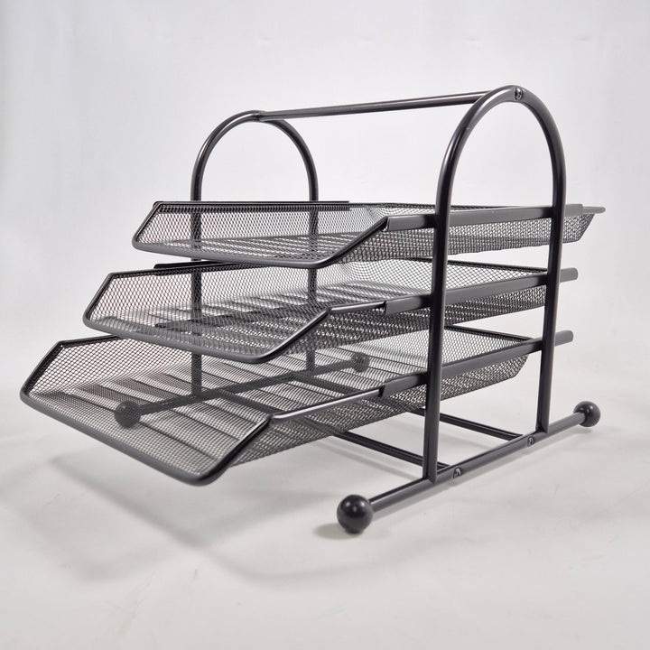 Elegant dokumenthållare i svart metall mesh