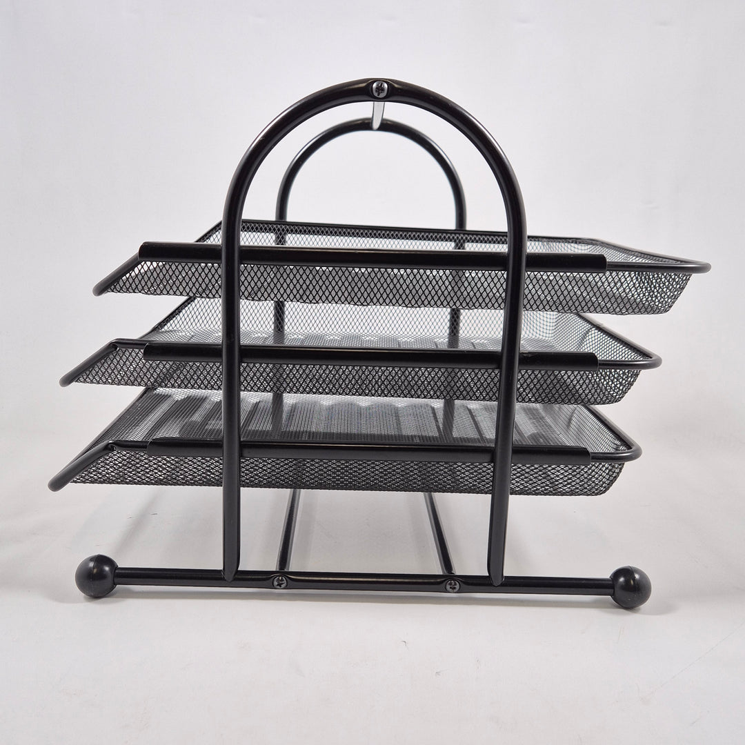 Elegant dokumenthållare i svart metall mesh