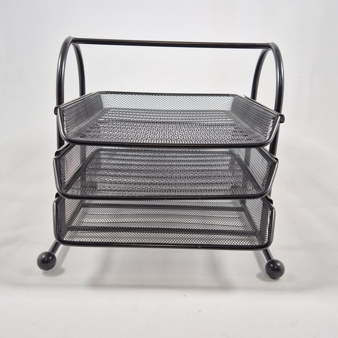 Elegant dokumenthållare i svart metall mesh