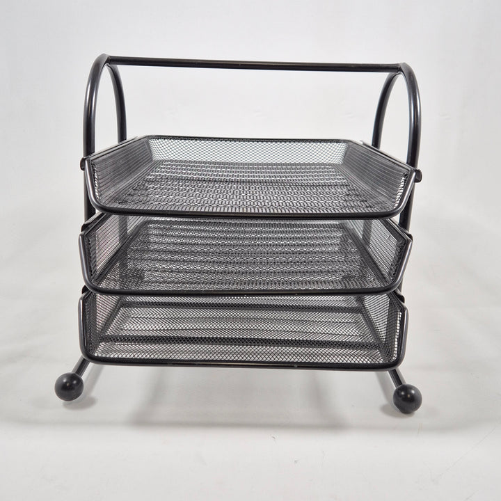 Elegant dokumenthållare i svart metall mesh