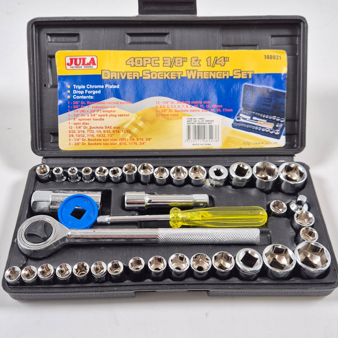 Jula 40-delars hylsnyckelsats i förkromat stål