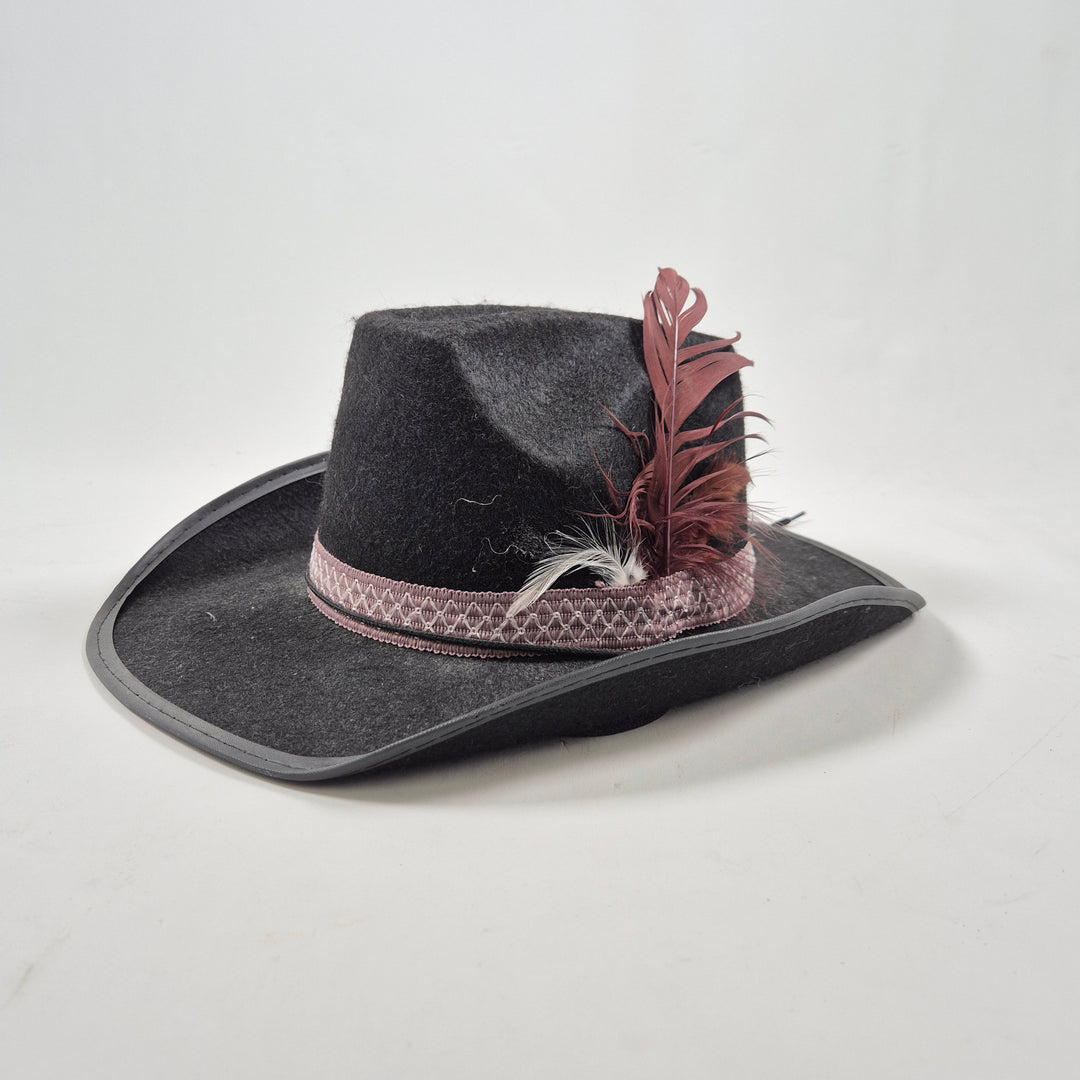 Retro Herrhatt i Mörkgrå Filtmaterial