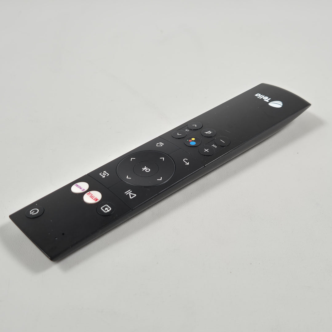 Telia fjärrkontroll svart elegant och användarvänlig