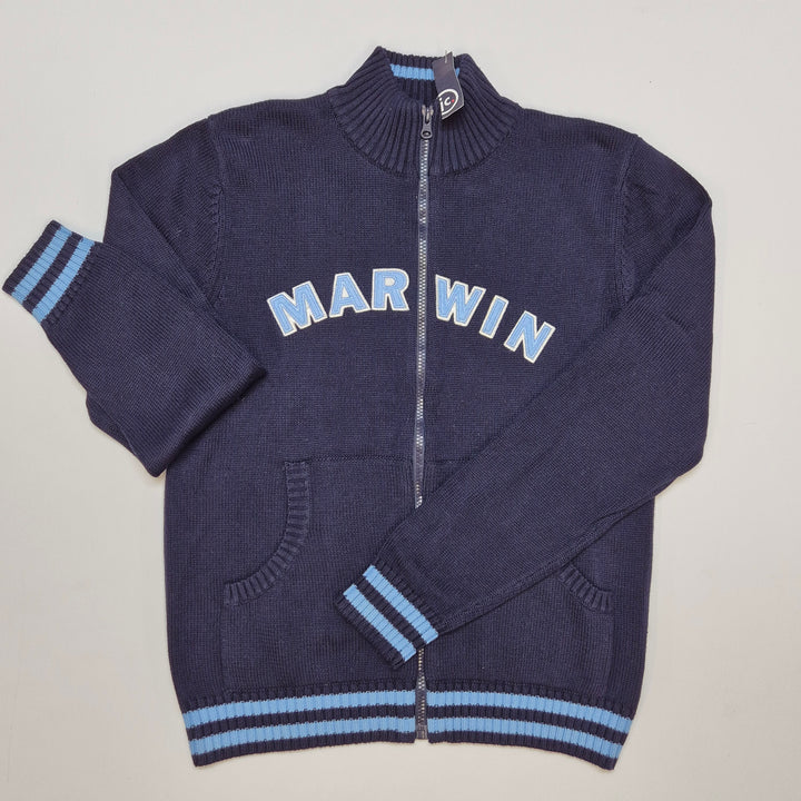 Retro mörkblå collegetröja Marwin Sport