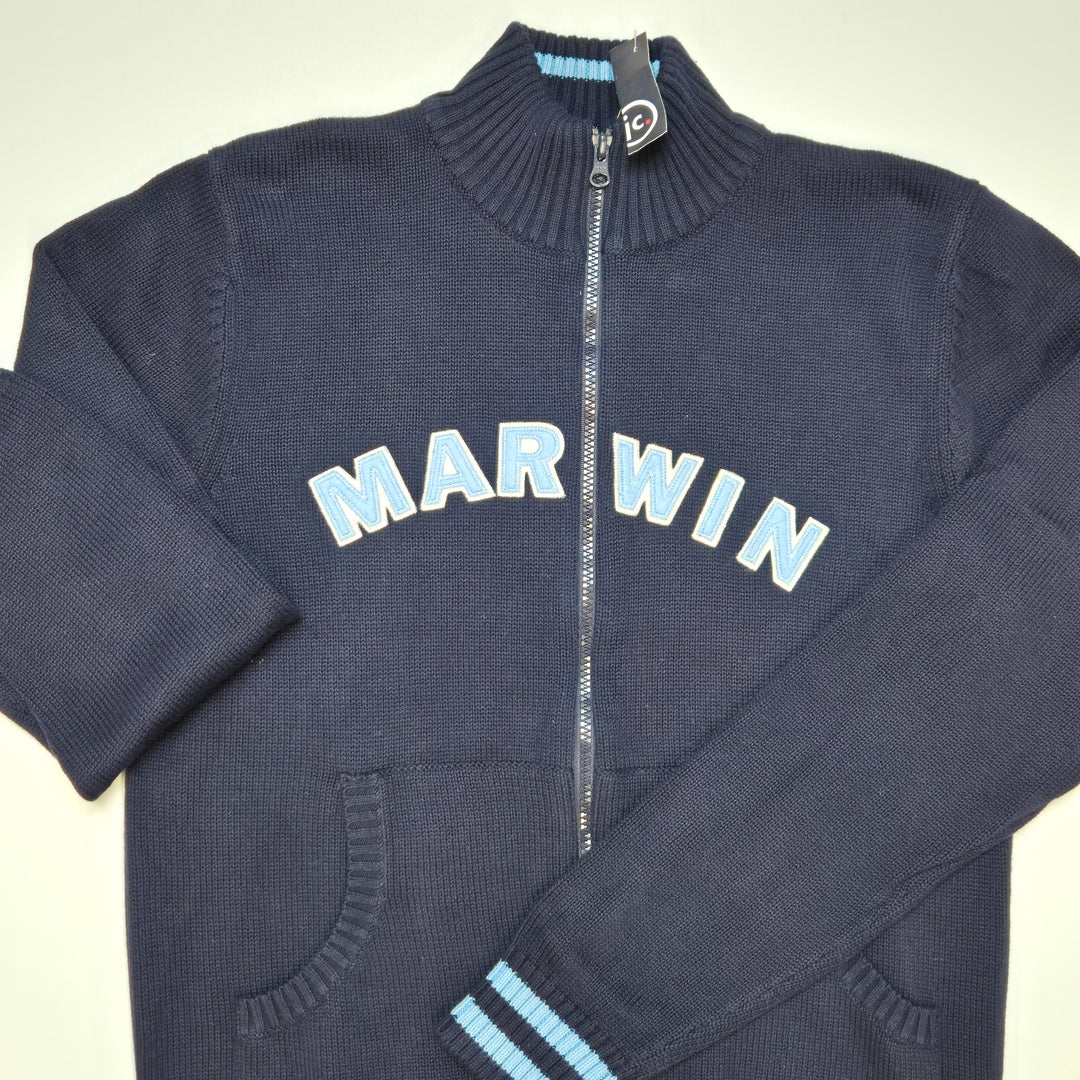 Retro mörkblå collegetröja Marwin Sport
