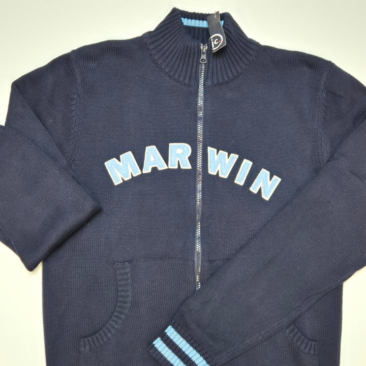Retro mörkblå collegetröja Marwin Sport