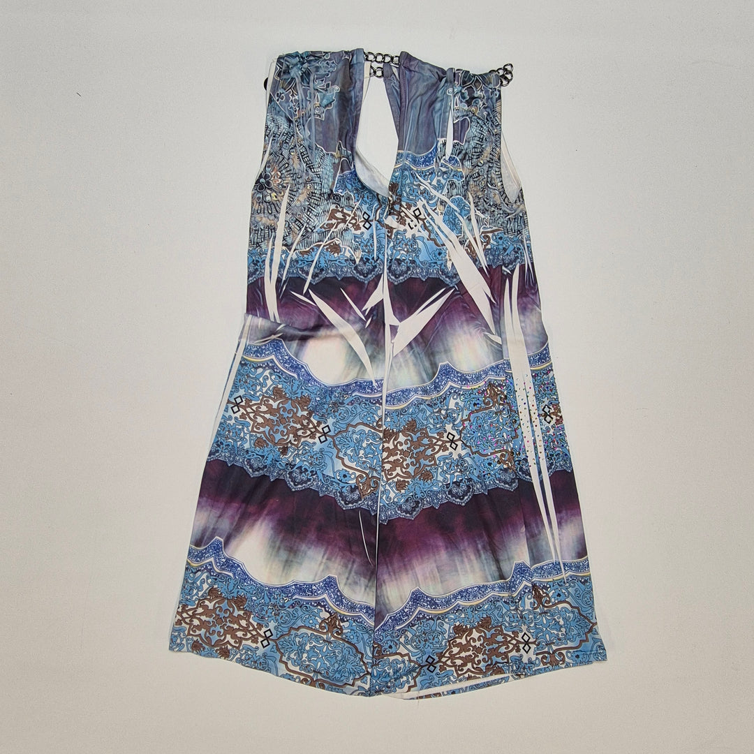 Celine mönstrad klänning sidenblandning