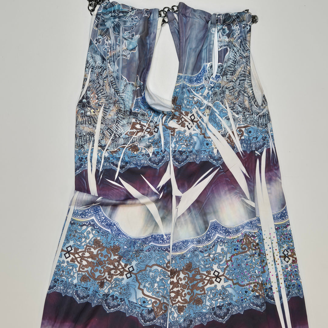 Celine mönstrad klänning sidenblandning