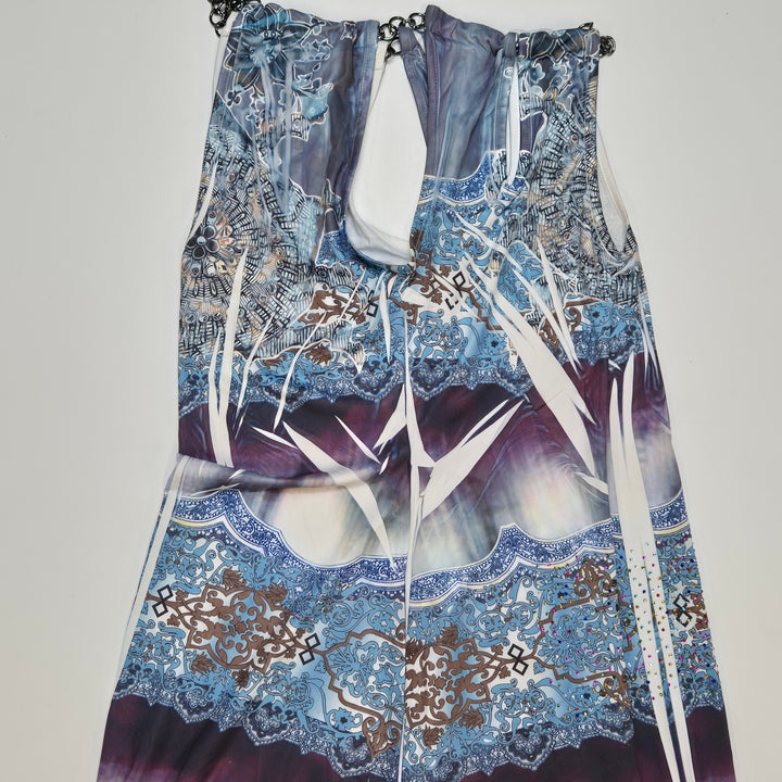 Celine mönstrad klänning sidenblandning