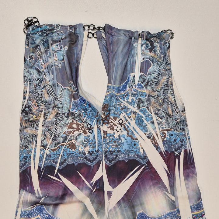 Celine mönstrad klänning sidenblandning