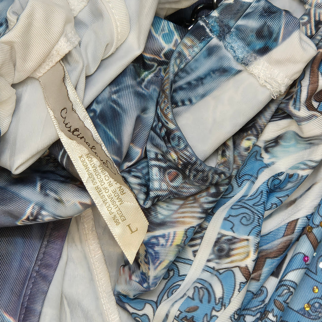 Celine mönstrad klänning sidenblandning