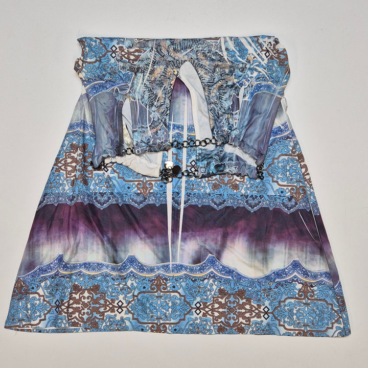 Celine mönstrad klänning sidenblandning