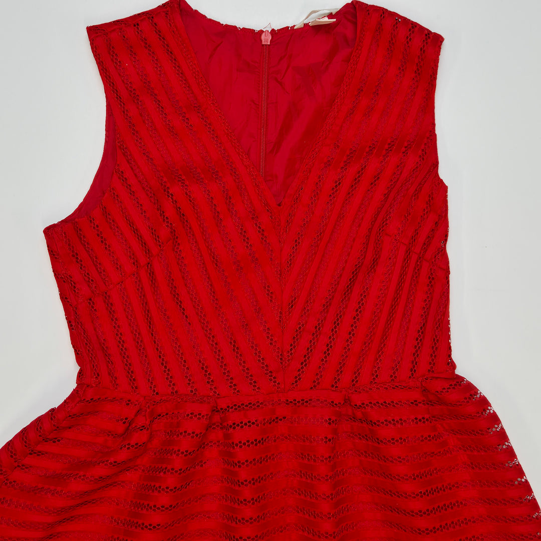 Retro klänning i djup röd färg