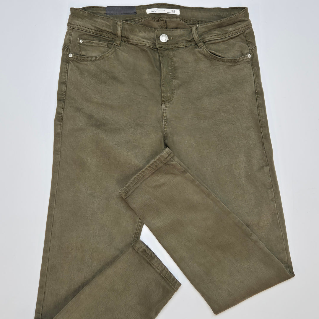 Mörkgröna jeans Zara Trafaluc denim