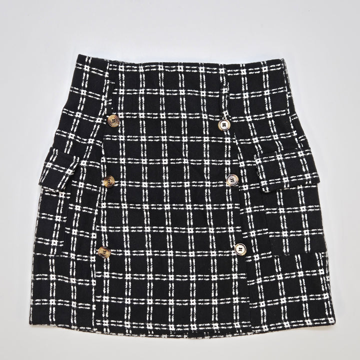 Elegant rutiga kjol från Shein i syntetmaterial