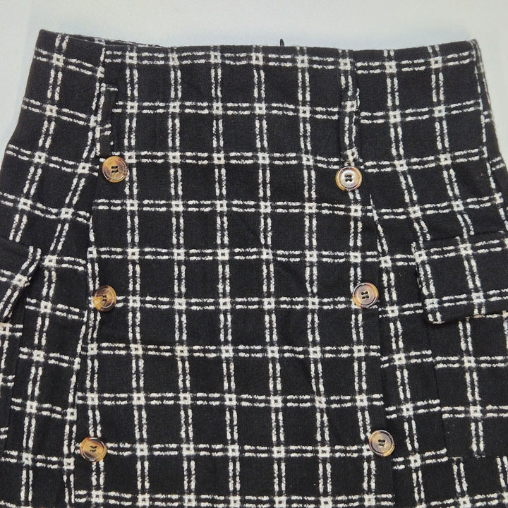 Elegant rutiga kjol från Shein i syntetmaterial