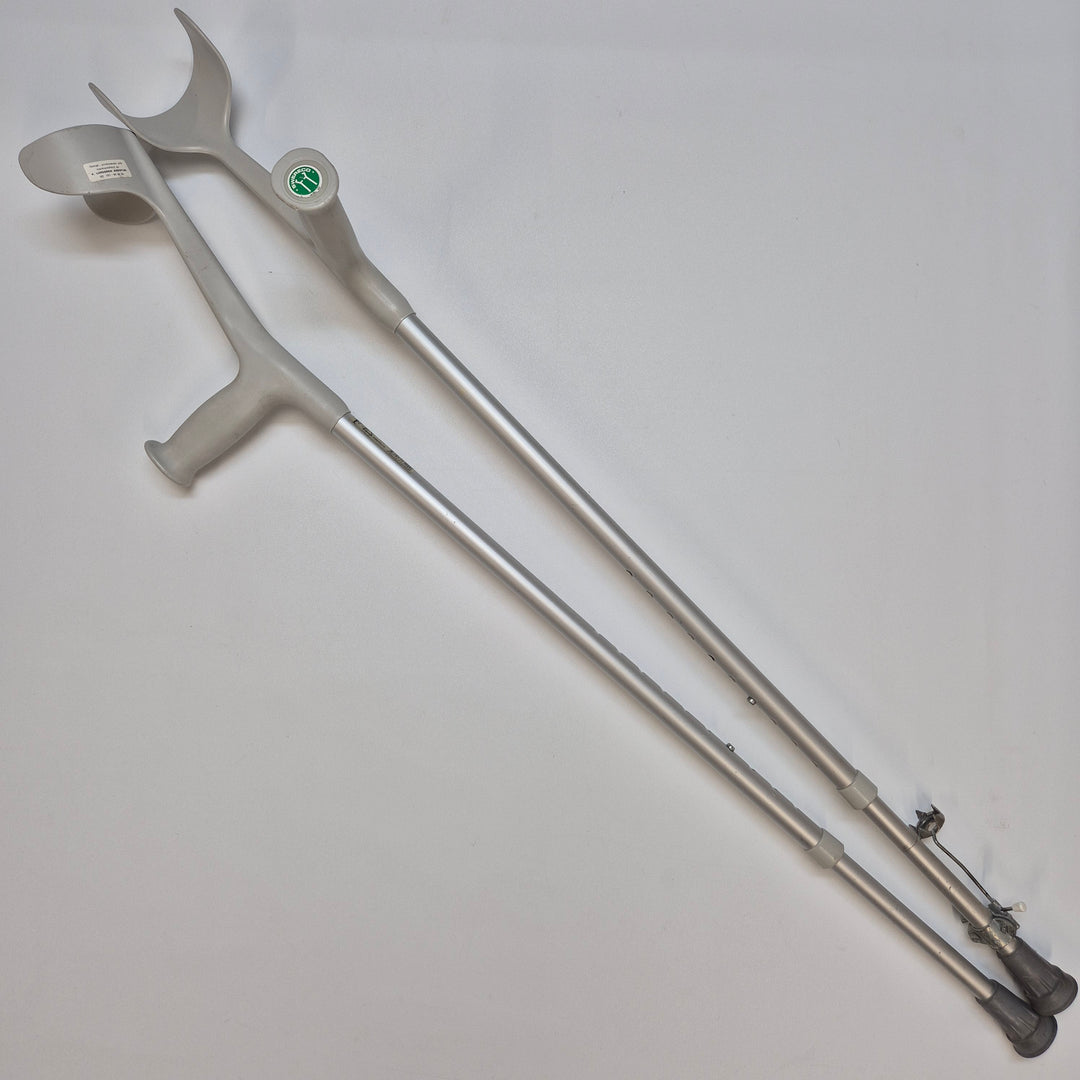 Vintage justerbara Swereco kryckor i metall