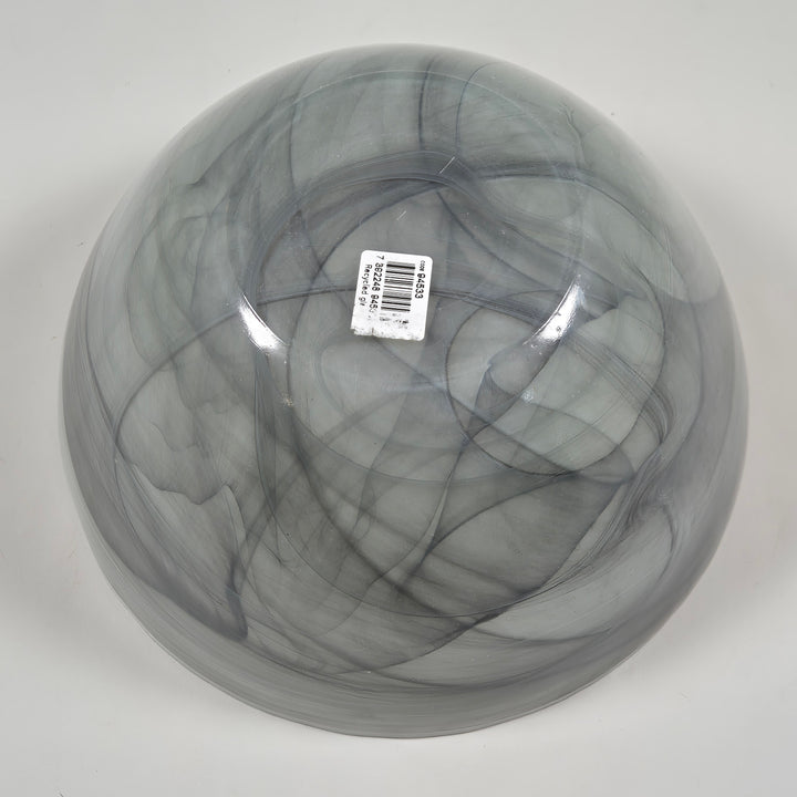 Stor dekorativ glasskål med svartvita mönster – handblåst glas