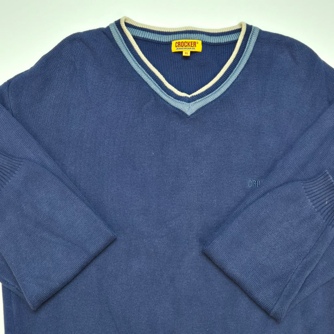Klassisk blå herrtröja XL från Crocker