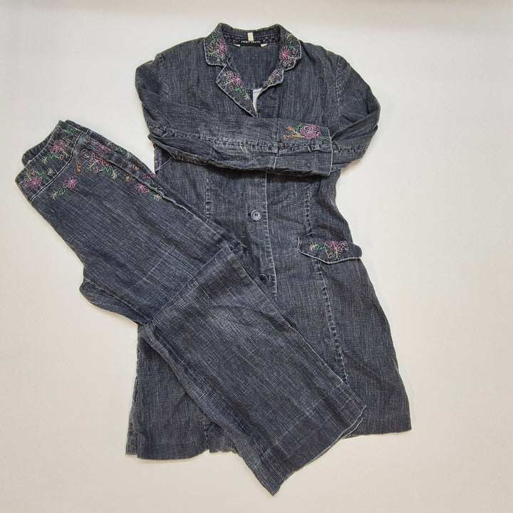 Laura Ashley Jeansset – Lång Jeansjacka + Byxor (EU 36)
