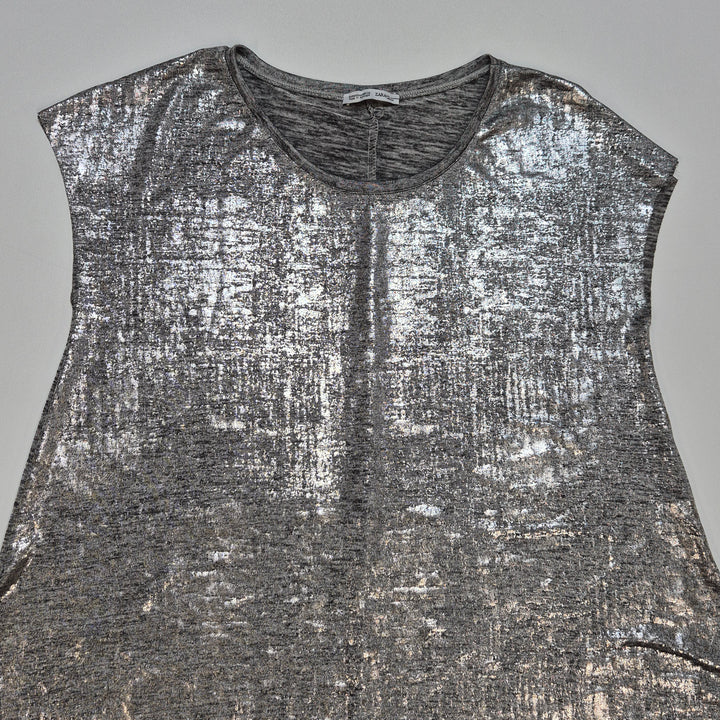 Glamorös Silverfärgad Top från Zara Damkläder