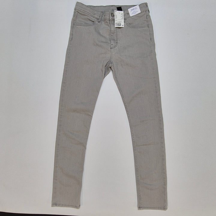 Ljusgrå skinny jeans H&M justerbar midja