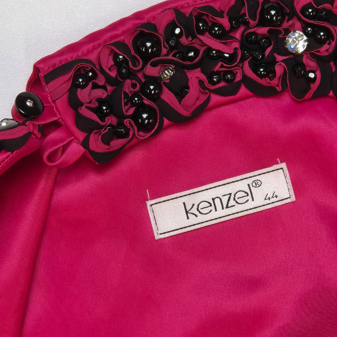 Kenzel Elegant Klänning Rosa Svart Storlek 44