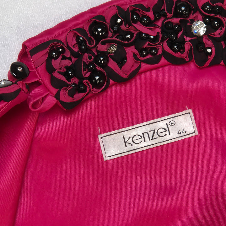 Kenzel Elegant Klänning Rosa Svart Storlek 44