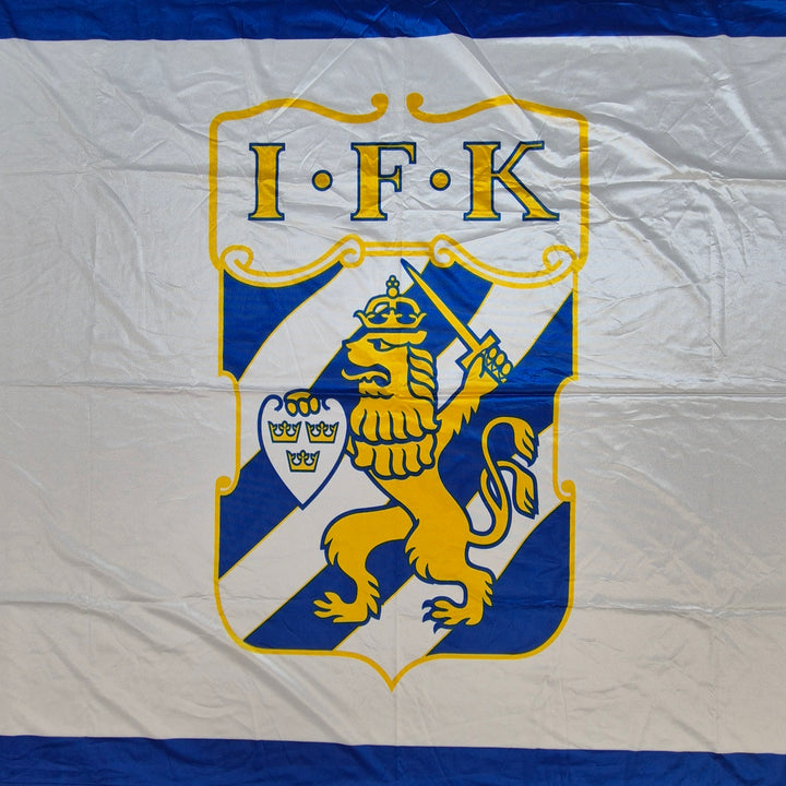 Unik blågul supporterflagga med riddarvapen