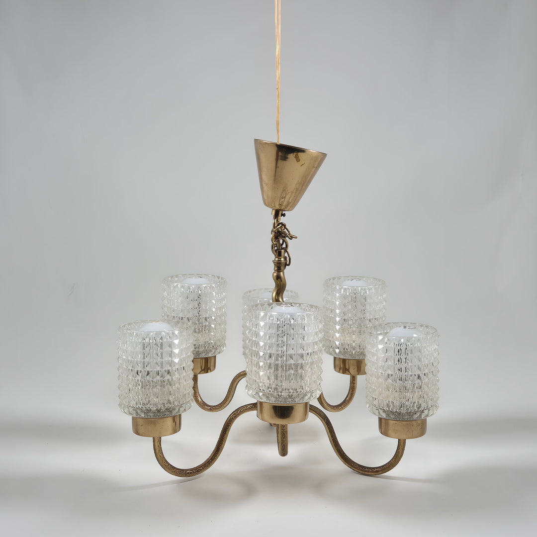 Retro Elegant Takkrona i Glas och Metall