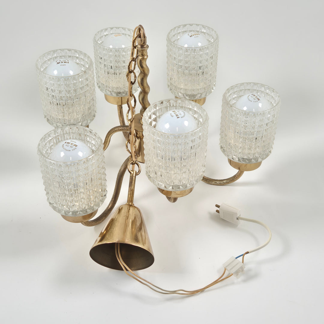 Retro Elegant Takkrona i Glas och Metall