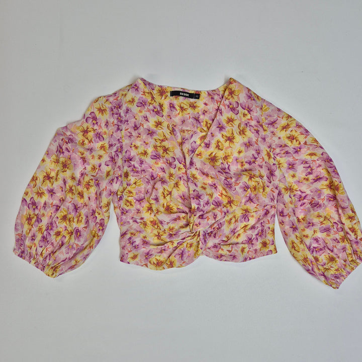 Färgglad blommig Bik Bok blus XS