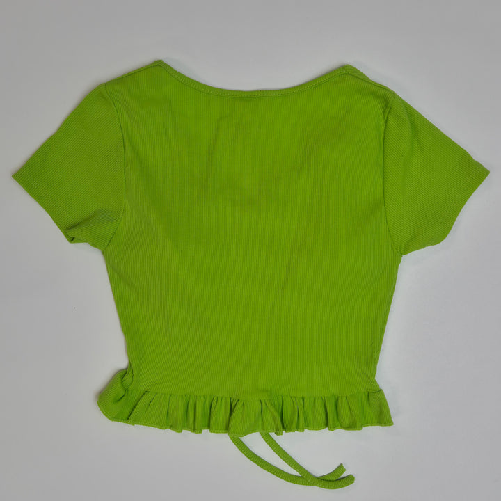 Grön vintage topp med volanger