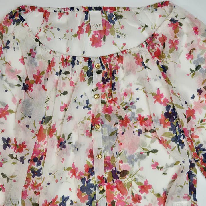Färgglad blommig blus från VILA, storlek S