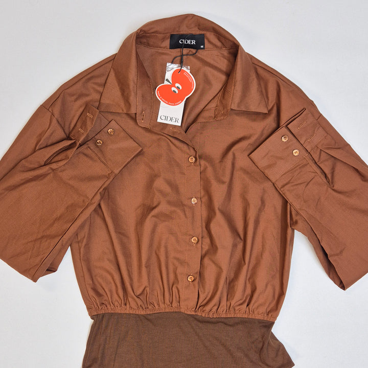 Elegant Cider skjortbody i mjuk textur