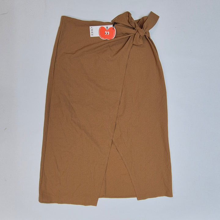 Elegant brun kjol Cider omlottstil M