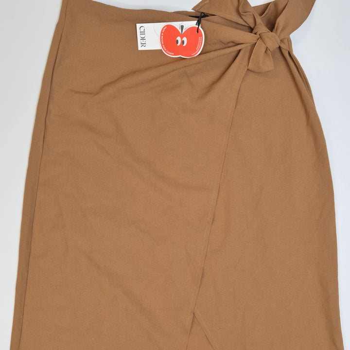 Elegant brun kjol Cider omlottstil M