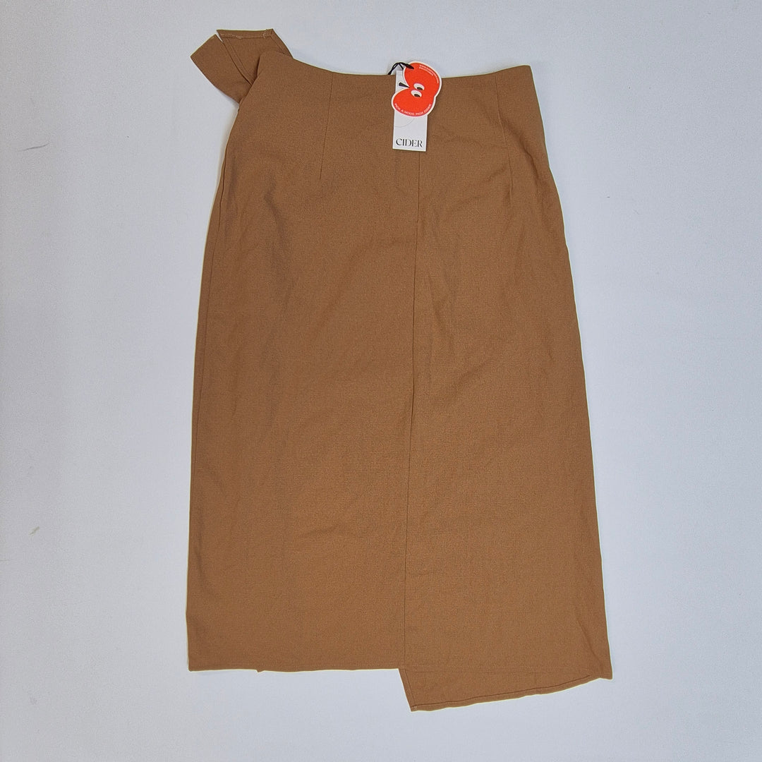Elegant brun kjol Cider omlottstil M