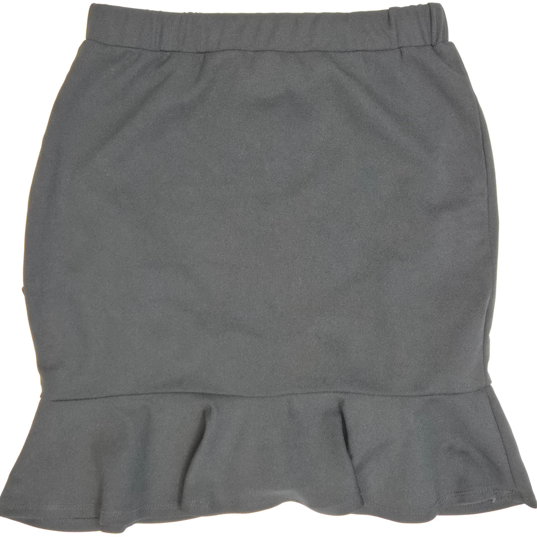 Elegant grå Shein kjol med volanger