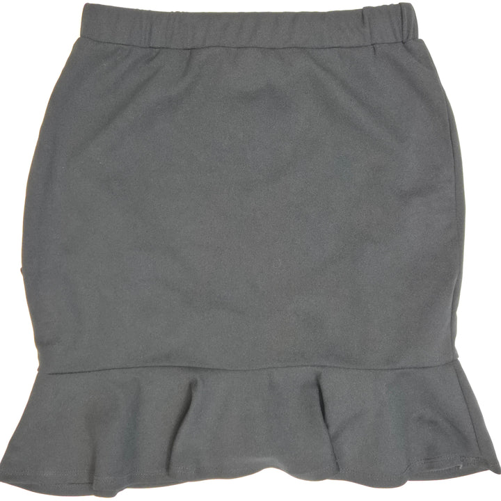 Elegant grå Shein kjol med volanger