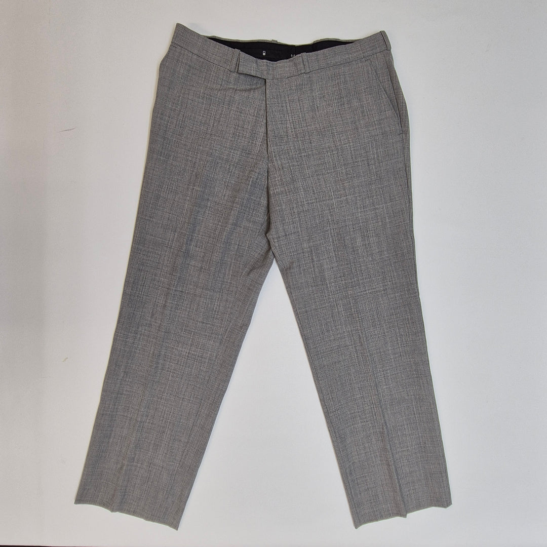 Klassiska grå kostymbyxor i ullblandning