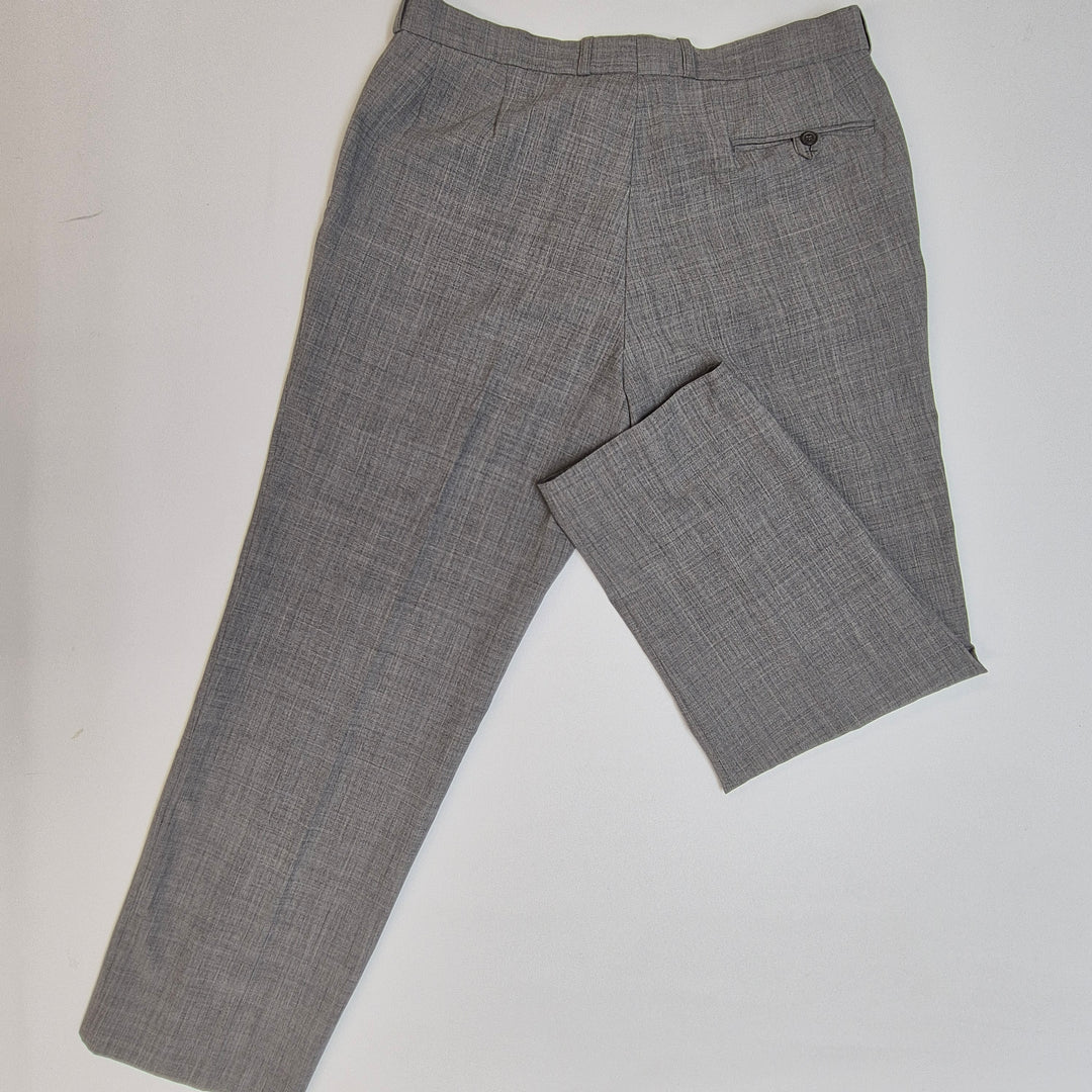 Klassiska grå kostymbyxor i ullblandning