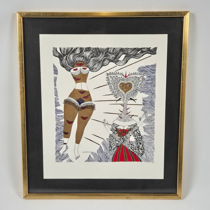 Surrealistiskt konsttryck av Max Walter Svanberg