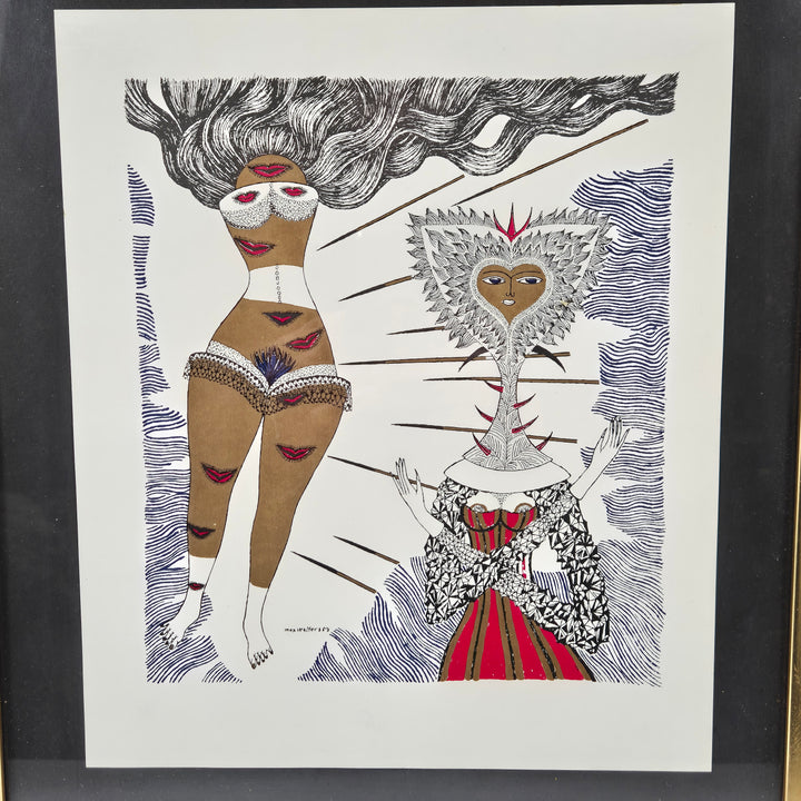 Surrealistiskt konsttryck av Max Walter Svanberg