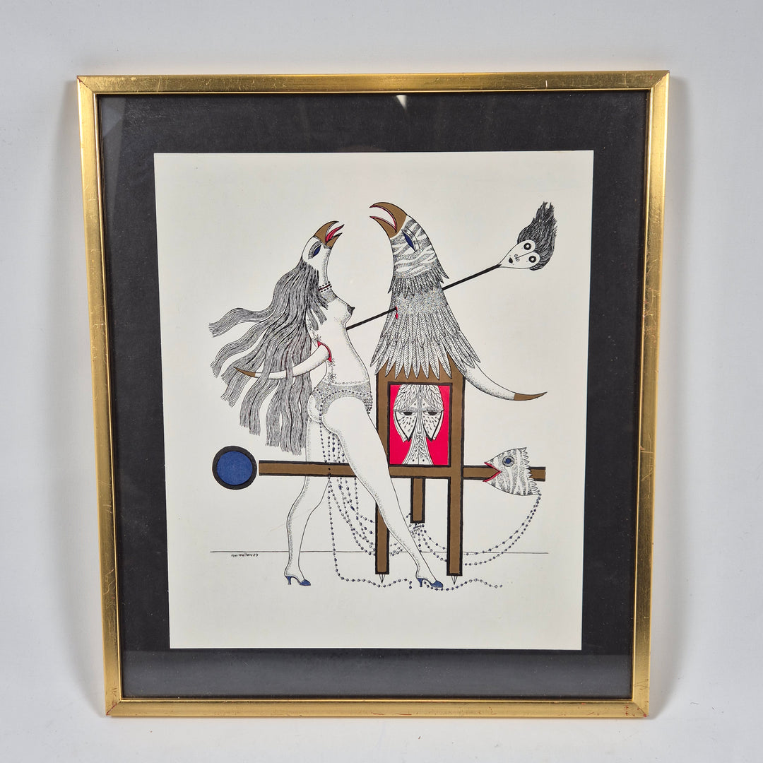 Max Walter Unikt Konstverk Retro 1957