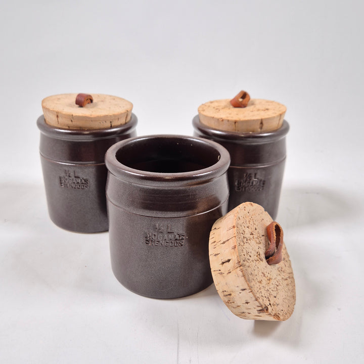 Keramikburkar med korklock mörkgrå elegant