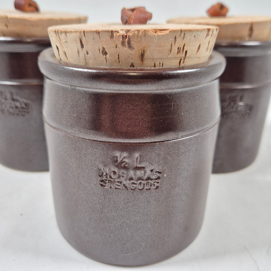 Keramikburkar med korklock mörkgrå elegant