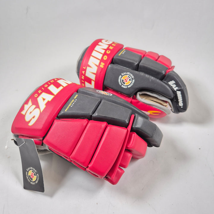 Salming innebandyhandskar medium röd svart